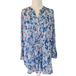Cocomo Floral Blue and Pink Women's Top